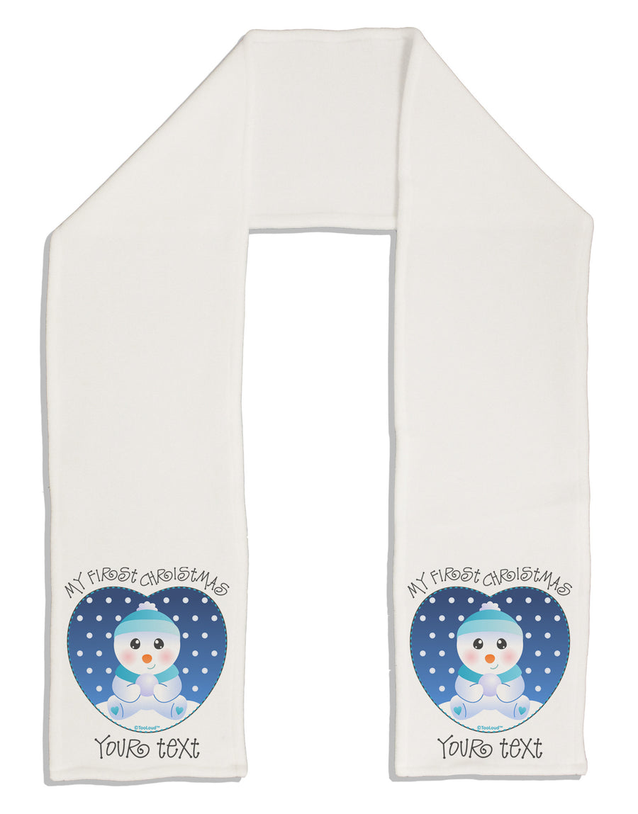 Personalized My First Christmas Snowbaby Blue Adult Fleece 64&#x22; Scarf-TooLoud-White-One-Size-Adult-Davson Sales