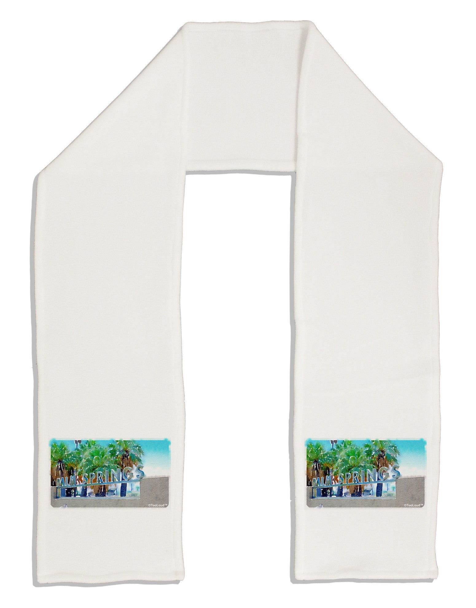 Palm Springs Watercolor Adult Fleece 64&#x22; Scarf-TooLoud-White-One-Size-Adult-Davson Sales