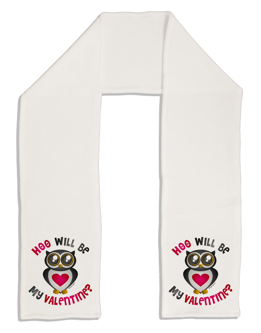 Hoo Will Be My Valentine Adult Fleece 64&#x22; Scarf-TooLoud-White-One-Size-Adult-Davson Sales