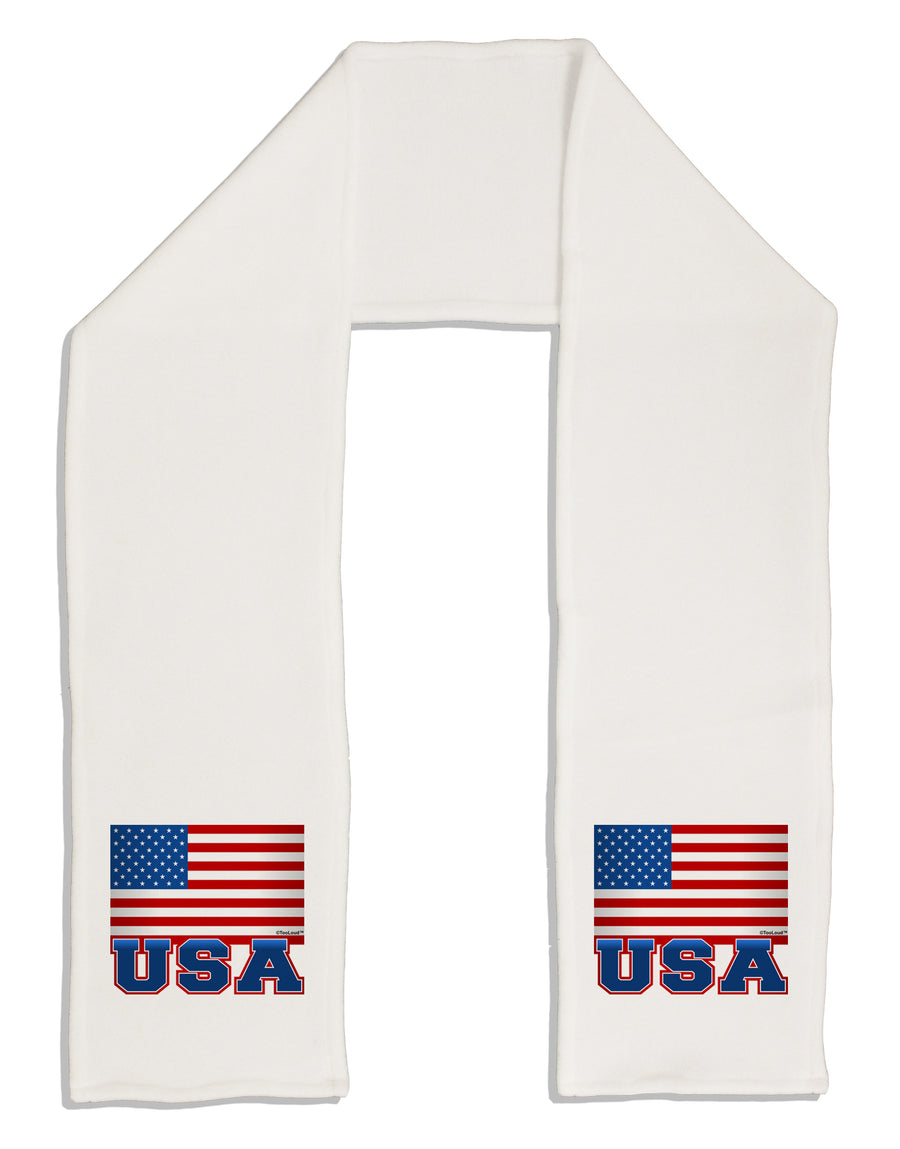 USA Flag Adult Fleece 64&#x22; Scarf by TooLoud-TooLoud-White-One-Size-Adult-Davson Sales