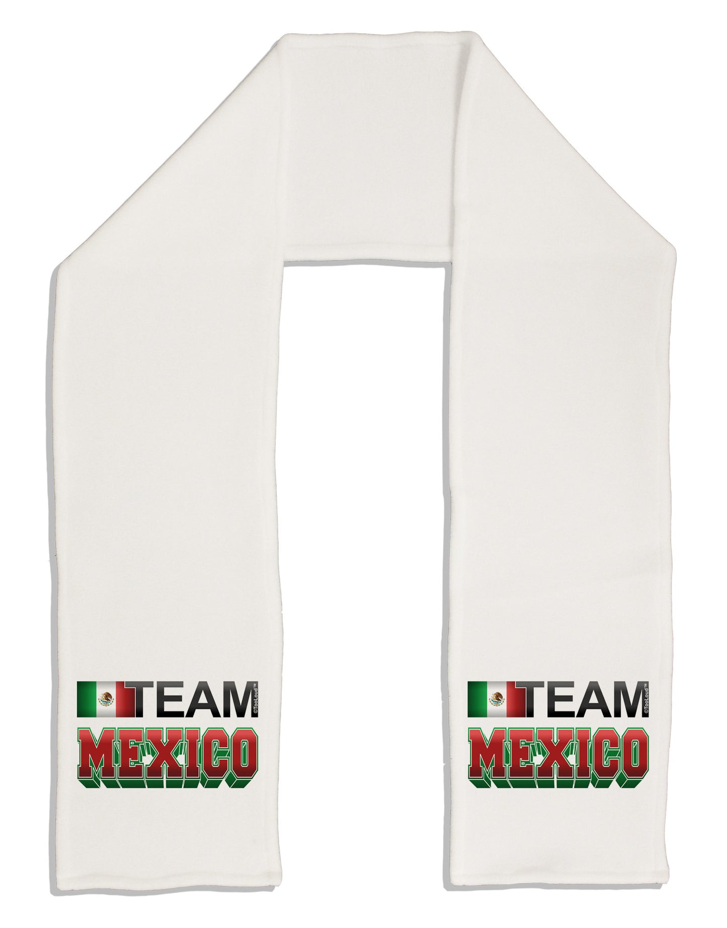 Sporty Team Mexico Adult Fleece 64&#x22; Scarf-TooLoud-White-One-Size-Adult-Davson Sales