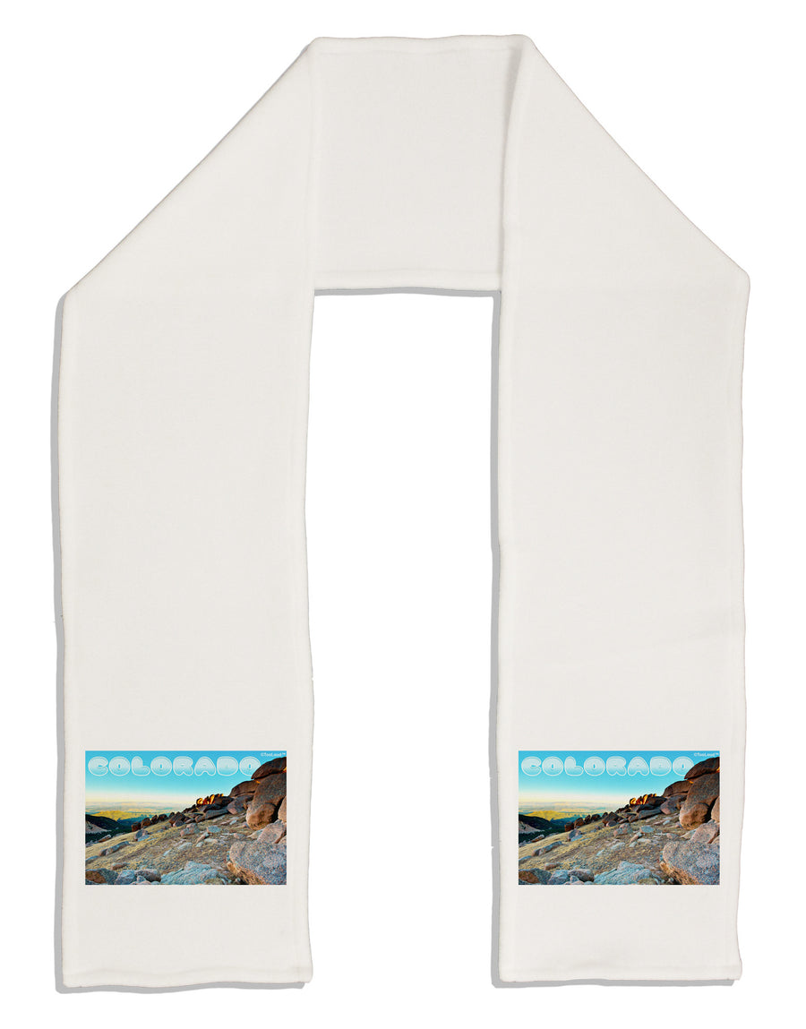 CO Rockies View with Text Adult Fleece 64&#x22; Scarf-TooLoud-White-One-Size-Adult-Davson Sales