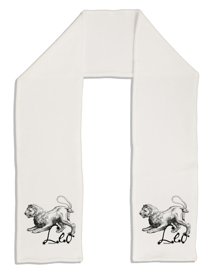 Leo Illustration Adult Fleece 64&#x22; Scarf-TooLoud-White-One-Size-Adult-Davson Sales