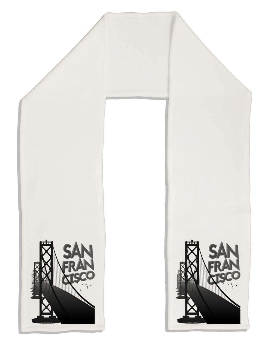 San Francisco Text Bay Bridge Adult Fleece 64&#x22; Scarf-TooLoud-White-One-Size-Adult-Davson Sales