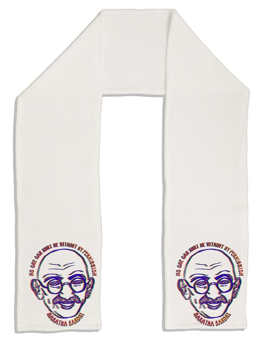 TooLoud No one can hurt me without my permission Ghandi Adult Fleece 64 Inch Scarf-Scarves-TooLoud-White-One-Size-Adult-Davson Sales