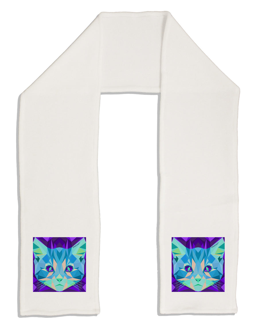 Geometric Kitty Inverted Adult Fleece 64&#x22; Scarf-TooLoud-White-One-Size-Adult-Davson Sales