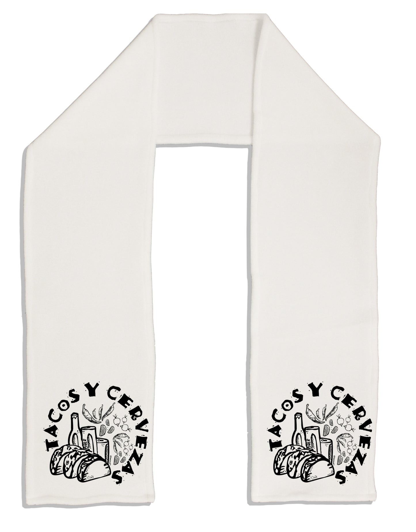 Tacos Y Cervezas Adult Fleece 64 Inch Scarf-Scarves-TooLoud-White-One-Size-Adult-Davson Sales