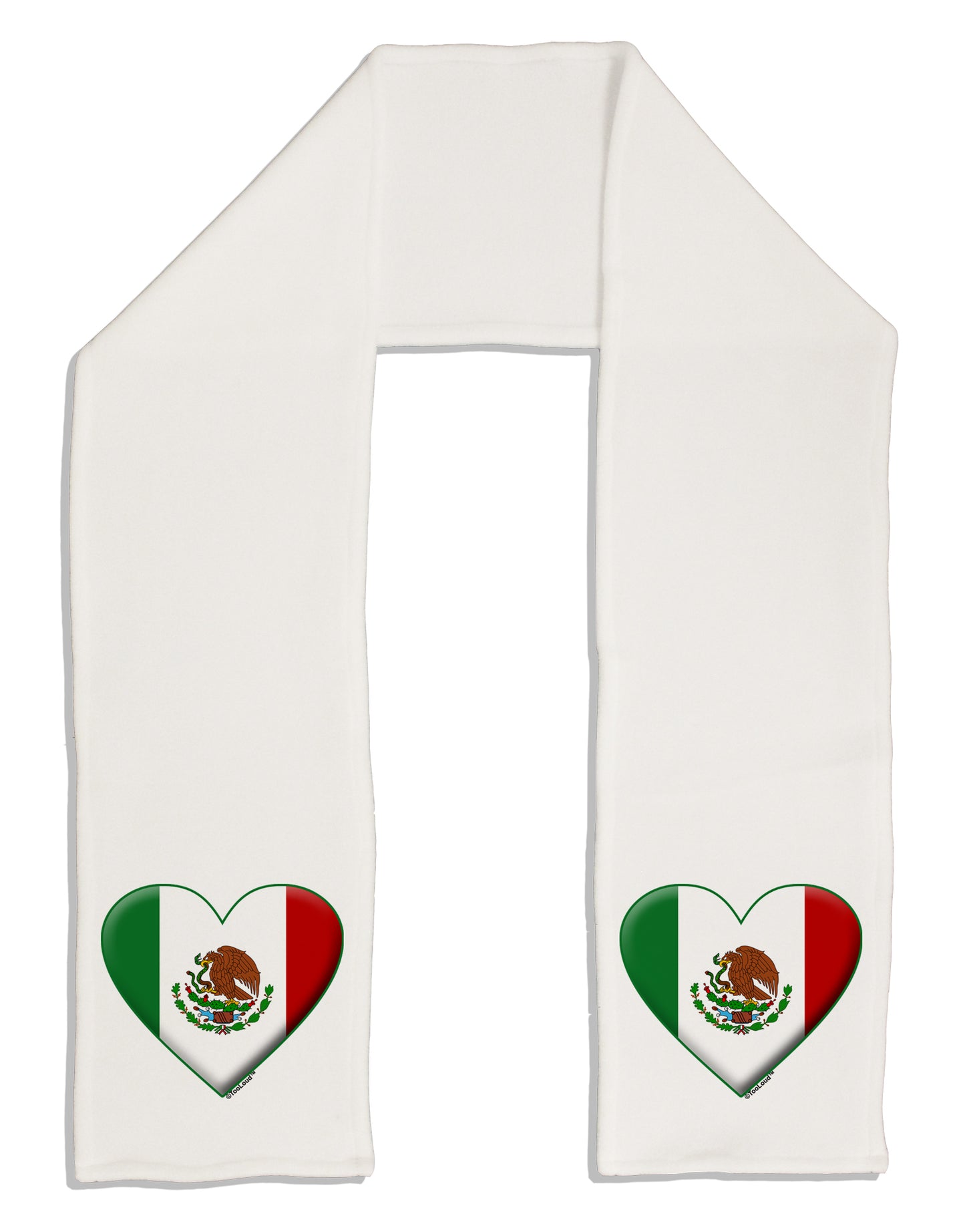 Mexican Flag Heart - Beveled Adult Fleece 64&#x22; Scarf by TooLoud-TooLoud-White-One-Size-Adult-Davson Sales