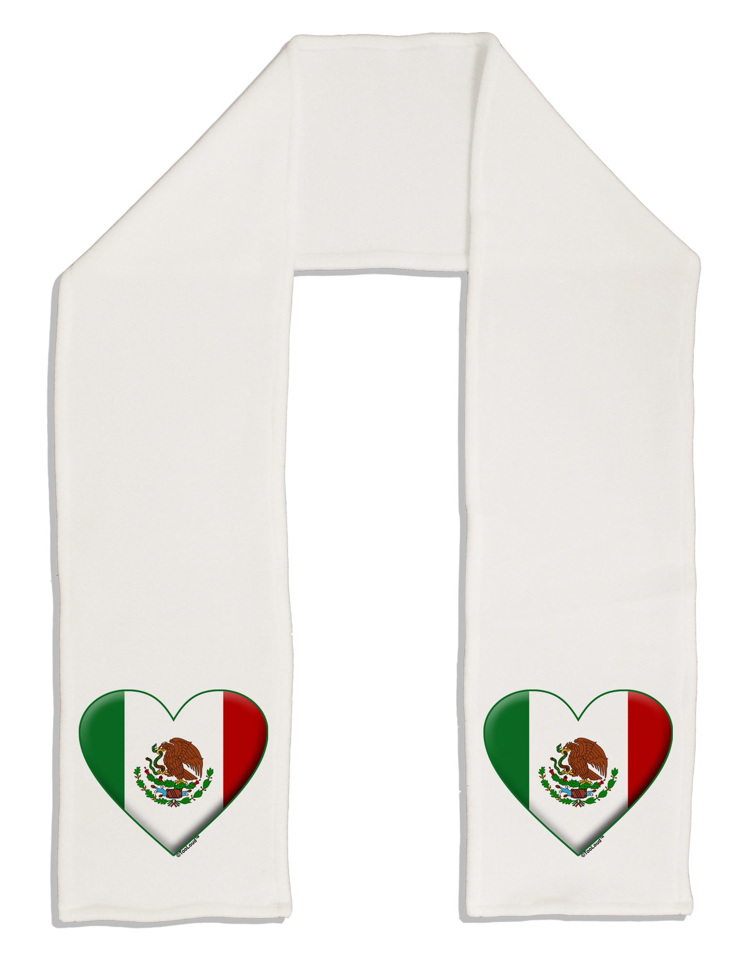 Mexican Flag Heart - Beveled Adult Fleece 64&#x22; Scarf by TooLoud-TooLoud-White-One-Size-Adult-Davson Sales