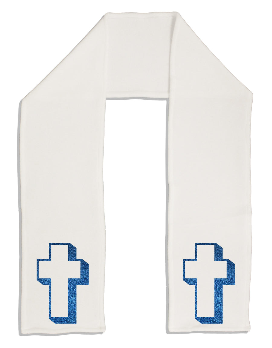 Simple Cross Design Glitter - Blue Adult Fleece 64&#x22; Scarf by TooLoud-TooLoud-White-One-Size-Adult-Davson Sales