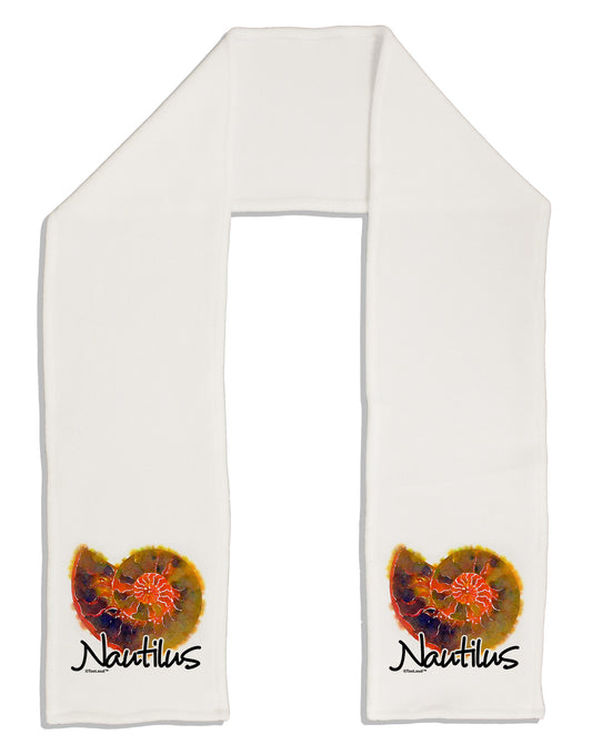 Nautilus Fossil Watercolor Text Adult Fleece 64&#x22; Scarf-TooLoud-White-One-Size-Adult-Davson Sales