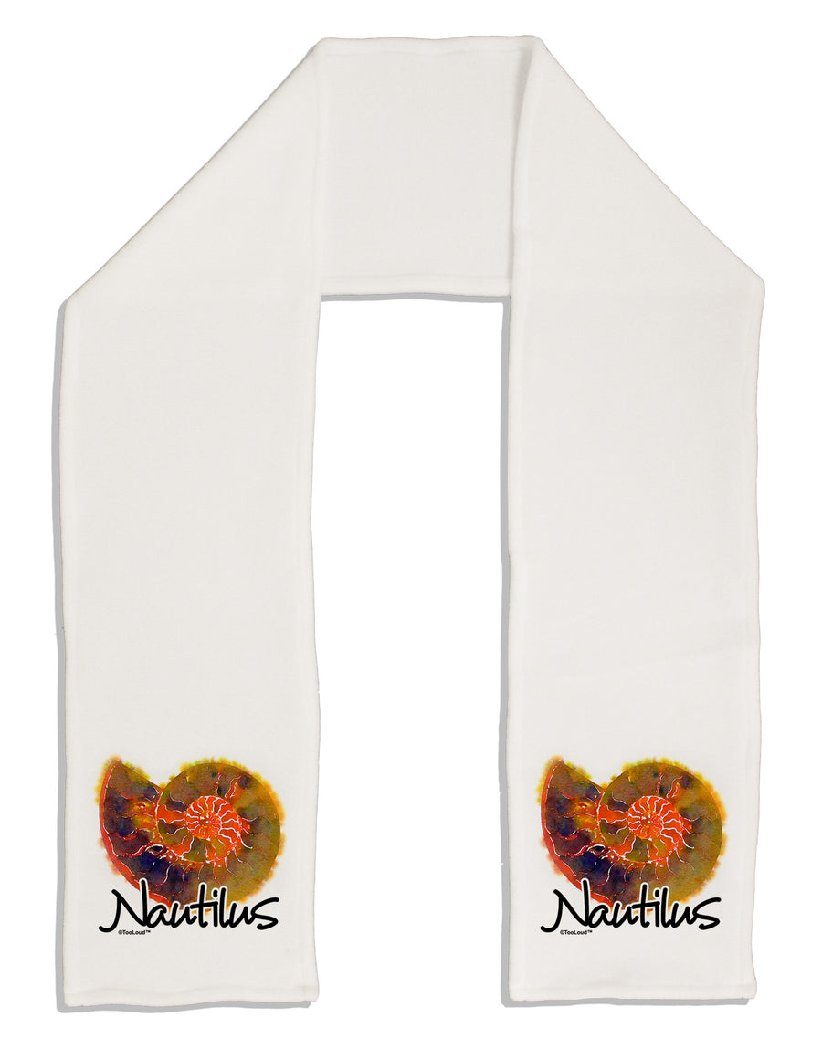 Nautilus Fossil Watercolor Text Adult Fleece 64&#x22; Scarf-TooLoud-White-One-Size-Adult-Davson Sales