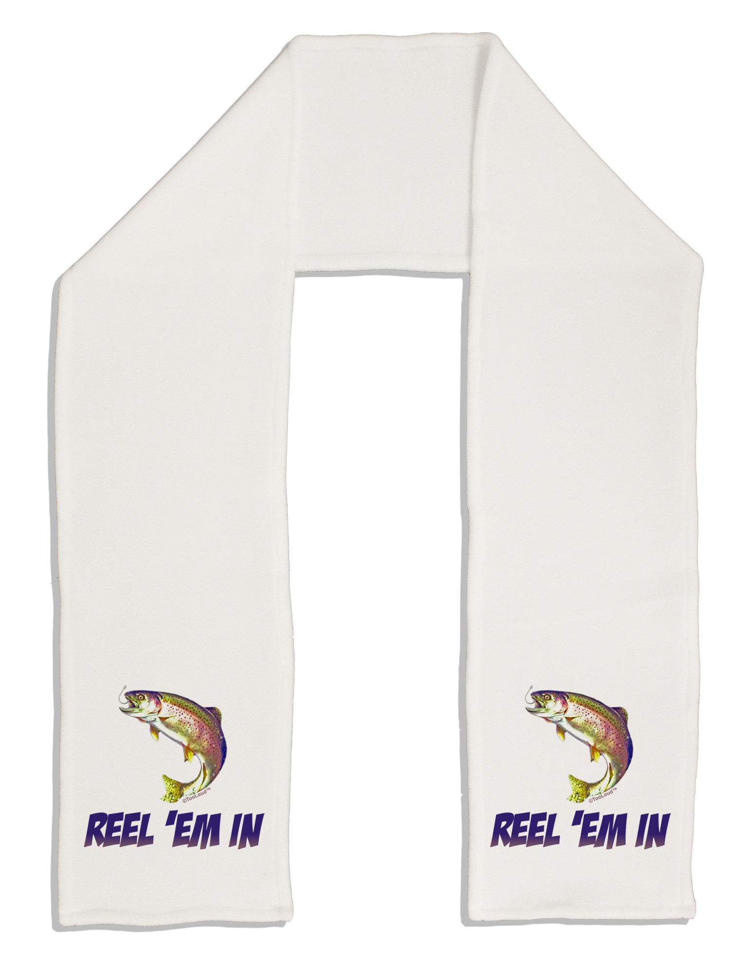 Rainbow Trout Reel Em In Adult Fleece 64&#x22; Scarf-TooLoud-White-One-Size-Adult-Davson Sales
