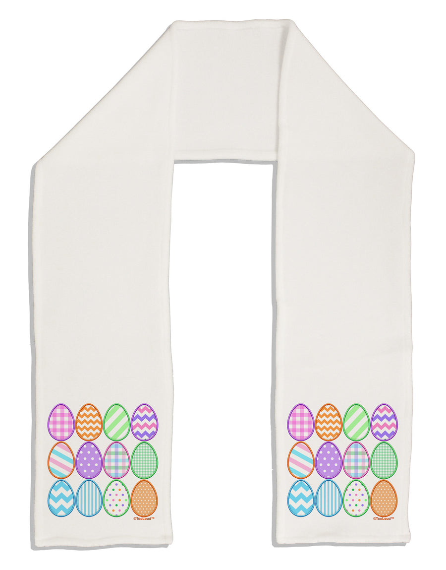 Cute Faux Applique Easter Eggs Adult Fleece 64&#x22; Scarf-TooLoud-White-One-Size-Adult-Davson Sales