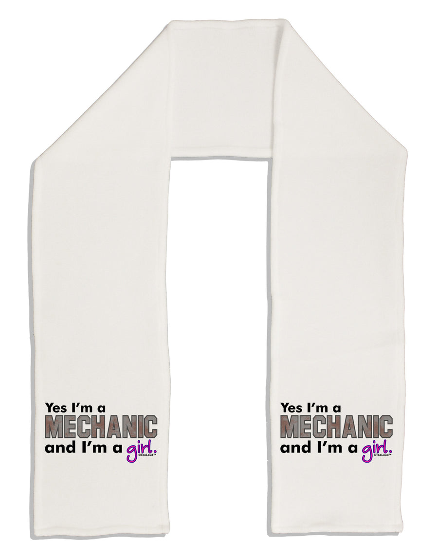 Yes I am a Mechanic Girl Adult Fleece 64&#x22; Scarf-TooLoud-White-One-Size-Adult-Davson Sales
