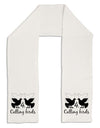 Four Calling Birds Text Adult Fleece 64&#x22; Scarf-TooLoud-White-One-Size-Adult-Davson Sales