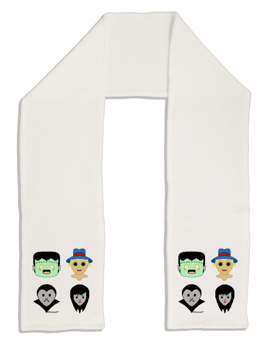 Cute Pixel Monsters Adult Fleece 64&#x22; Scarf-TooLoud-White-One-Size-Adult-Davson Sales