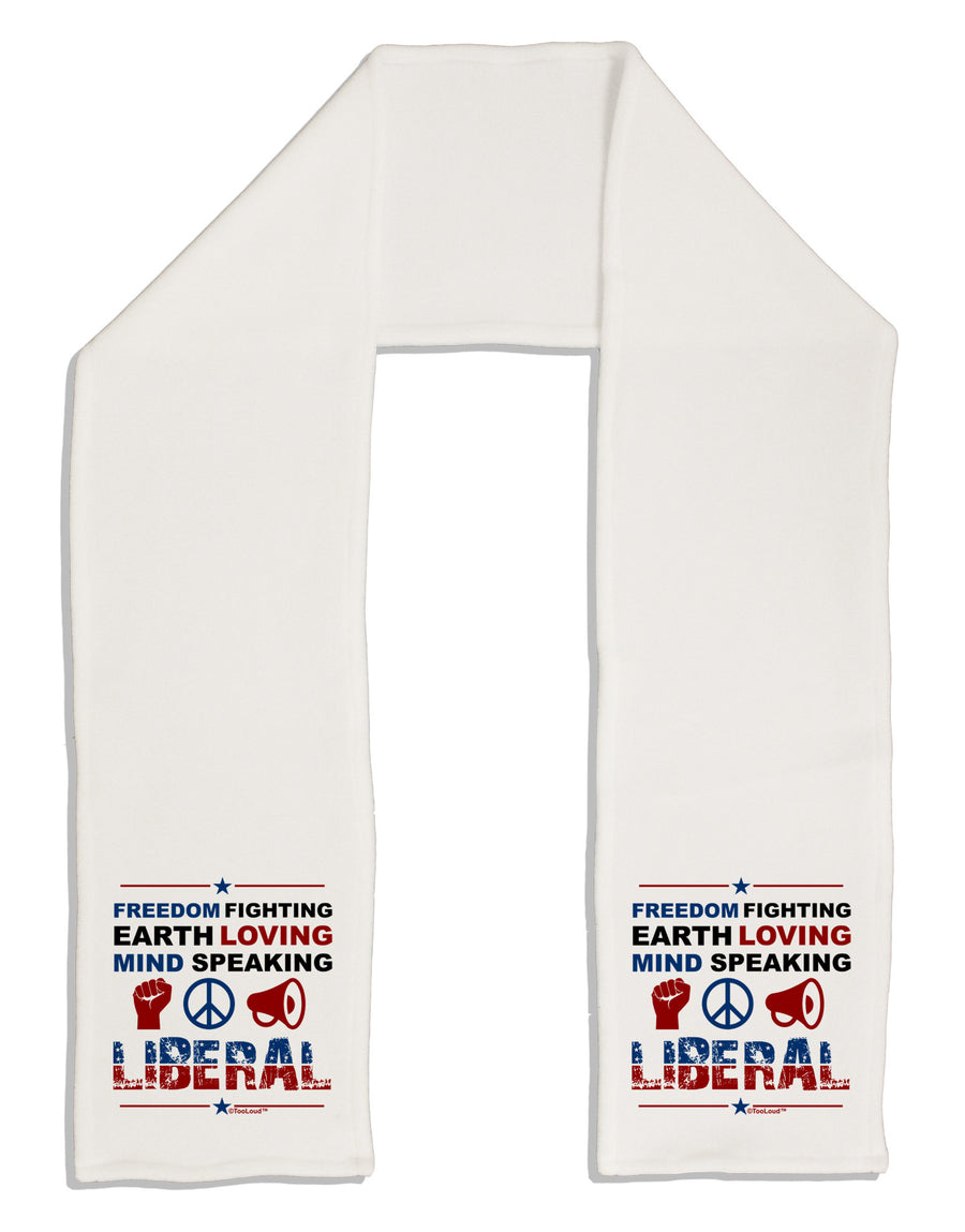 Freedom Fighting Liberal Adult Fleece 64&#x22; Scarf-TooLoud-White-One-Size-Adult-Davson Sales