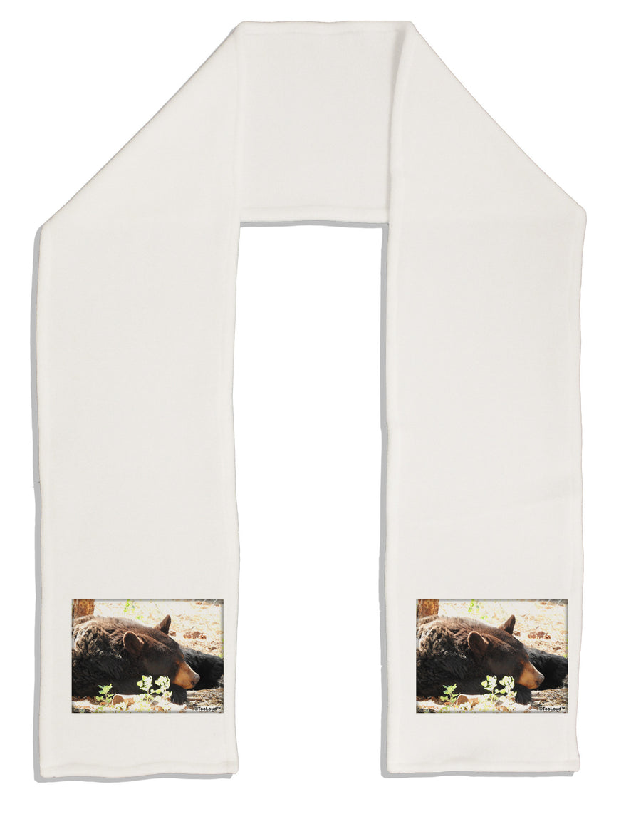 Laying Black Bear Adult Fleece 64&#x22; Scarf-TooLoud-White-One-Size-Adult-Davson Sales