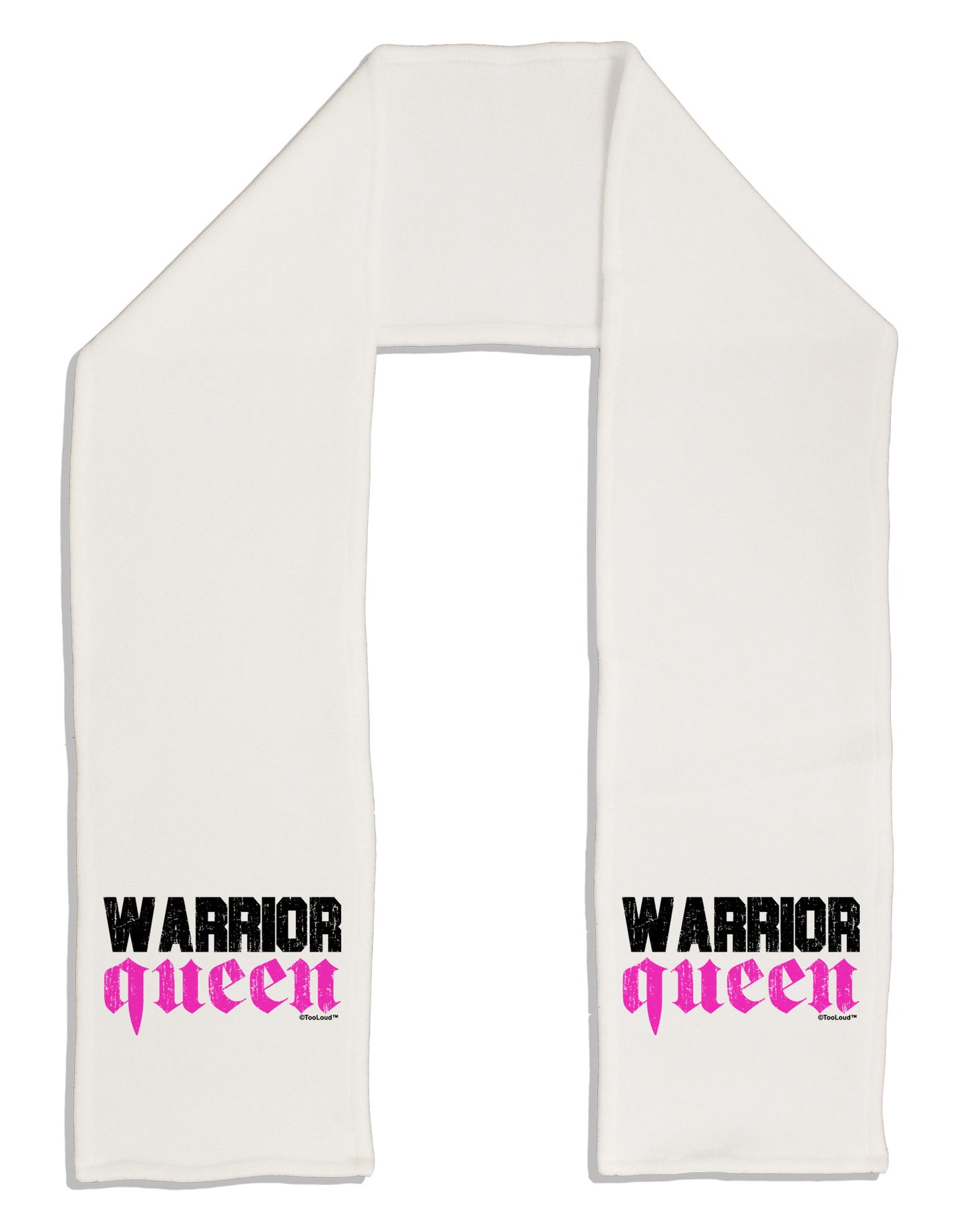 TooLoud Warrior Queen Pink Script Adult Fleece 64&#x22; Scarf-TooLoud-White-One-Size-Adult-Davson Sales