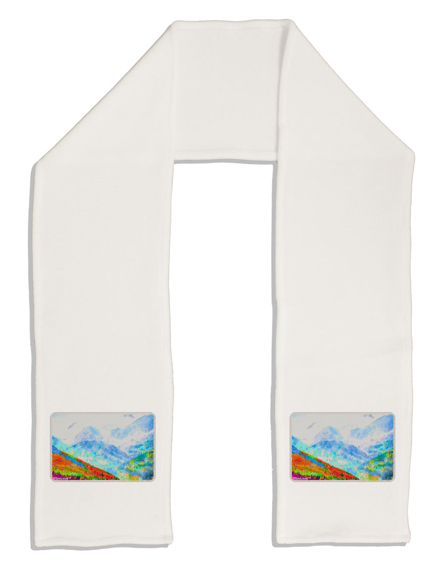 CO Fog Mountains Watercolor Adult Fleece 64&#x22; Scarf-TooLoud-White-One-Size-Adult-Davson Sales