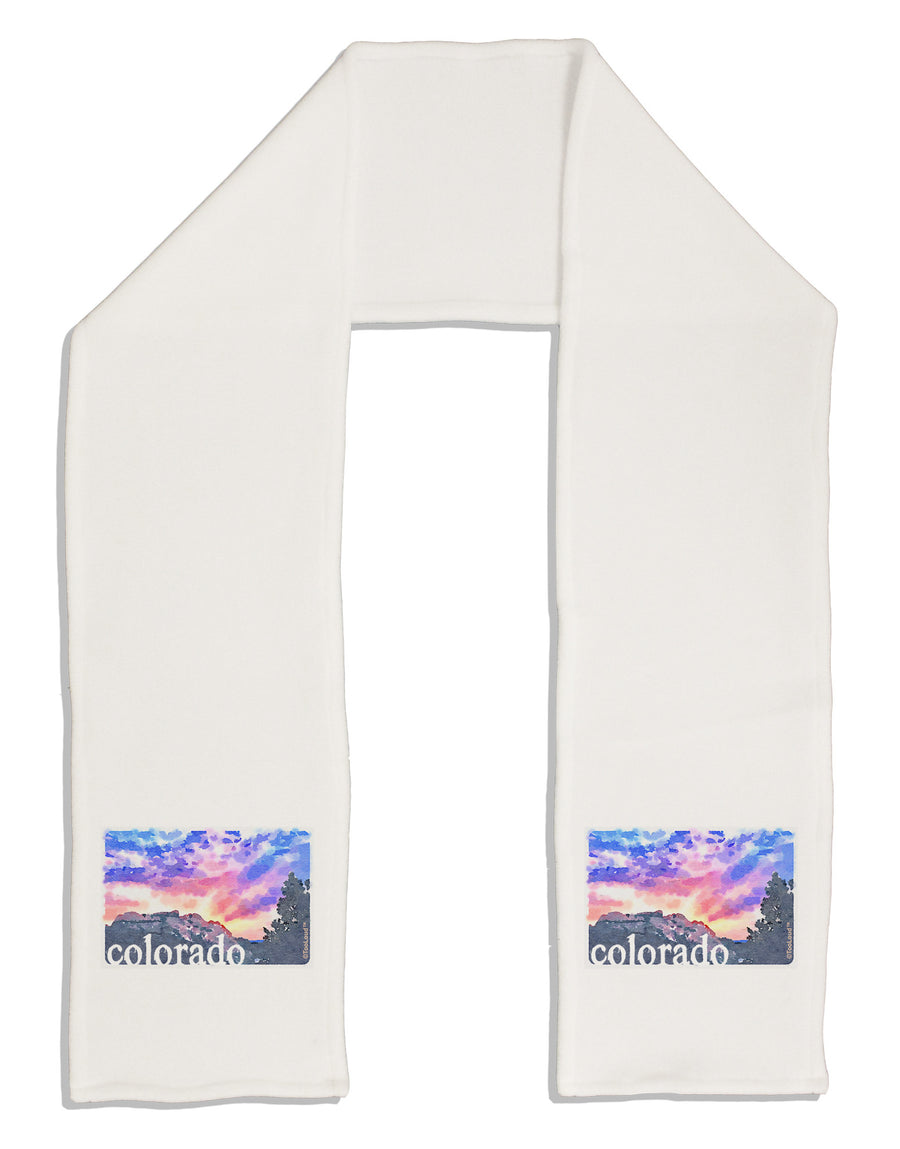 CO Rainbow Sunset Watercolor Text Adult Fleece 64&#x22; Scarf-TooLoud-White-One-Size-Adult-Davson Sales