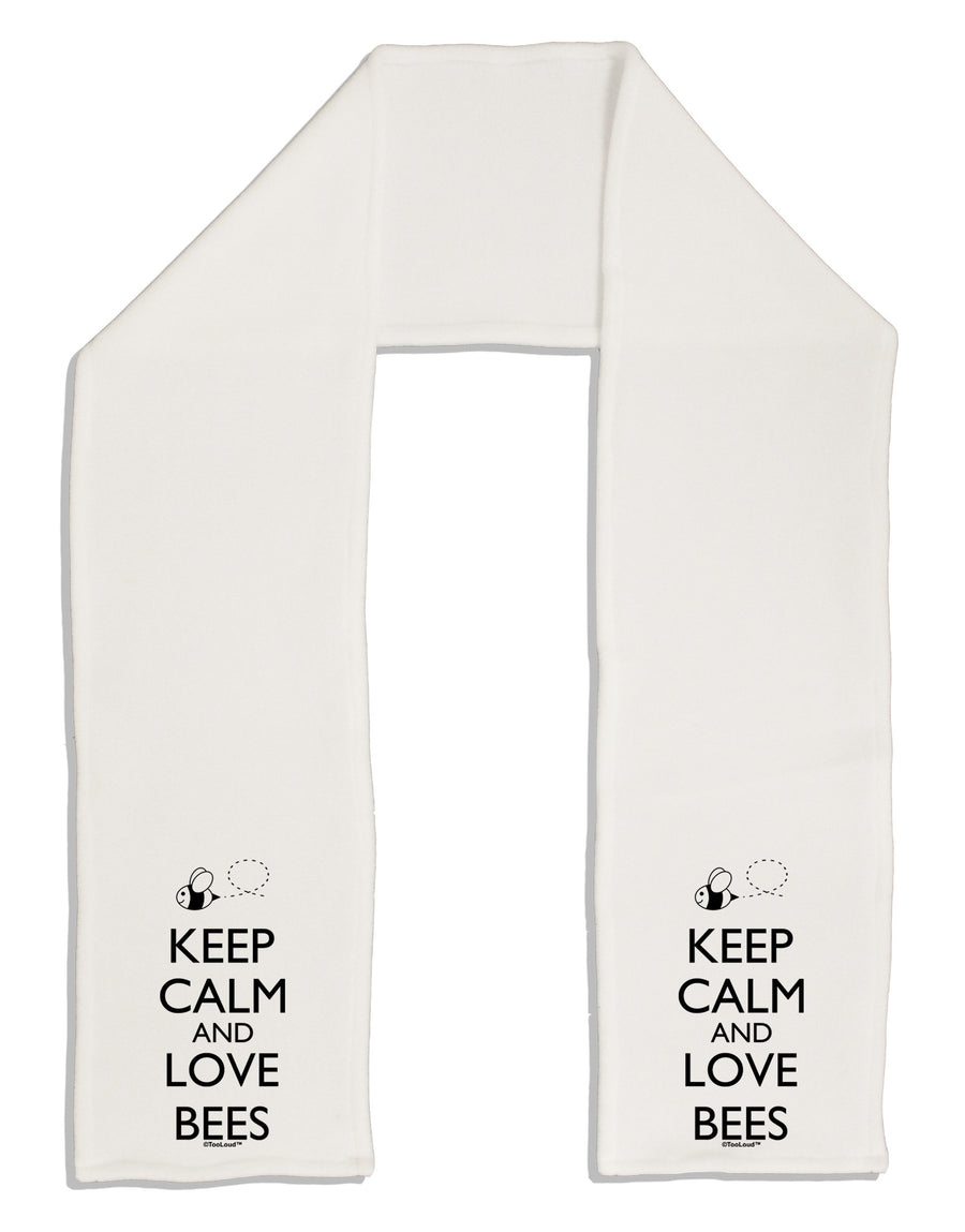 Keep Calm and Love Bees Adult Fleece 64&#x22; Scarf-TooLoud-White-One-Size-Adult-Davson Sales