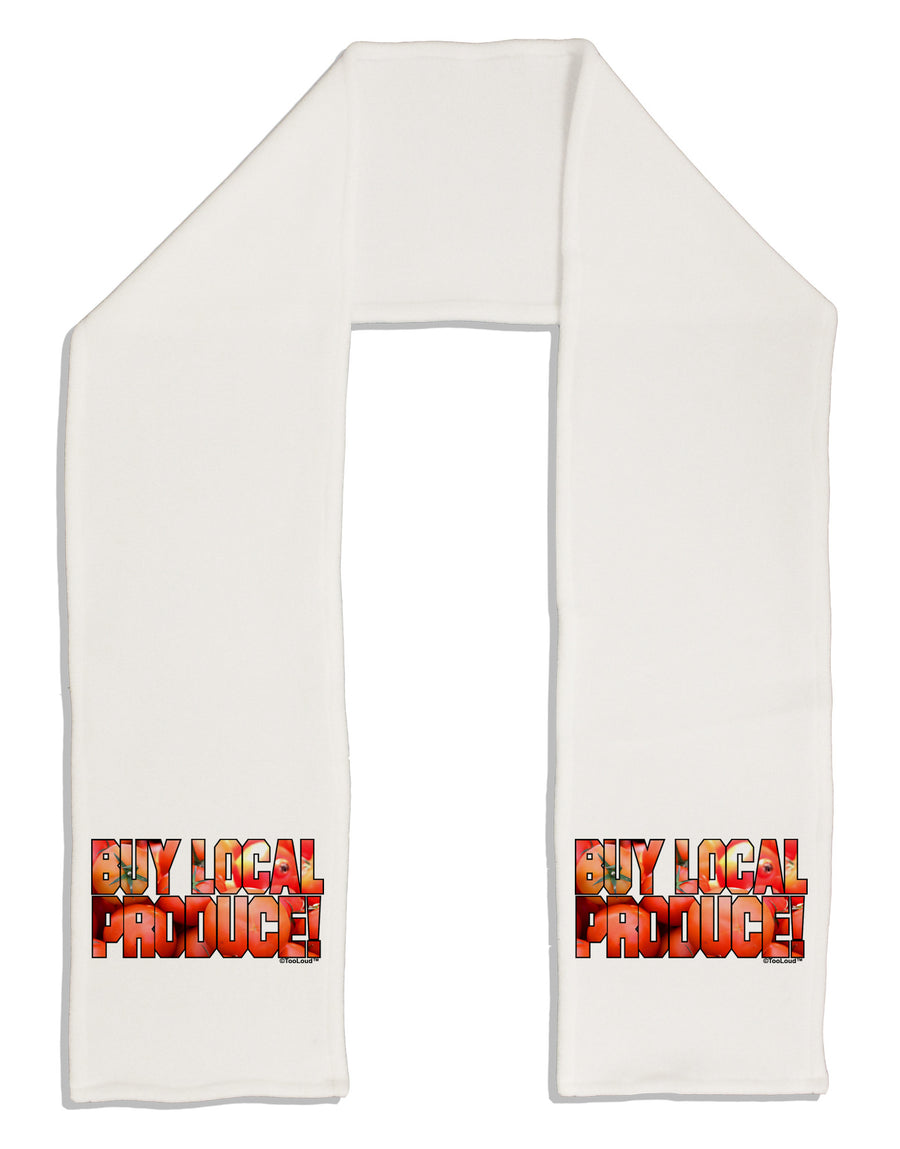 Buy Local Produce Tomatoes Text Adult Fleece 64&#x22; Scarf-TooLoud-White-One-Size-Adult-Davson Sales