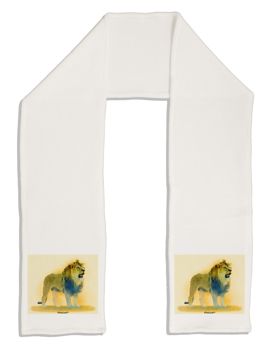 Lion Watercolor 1 Adult Fleece 64&#x22; Scarf-TooLoud-White-One-Size-Adult-Davson Sales