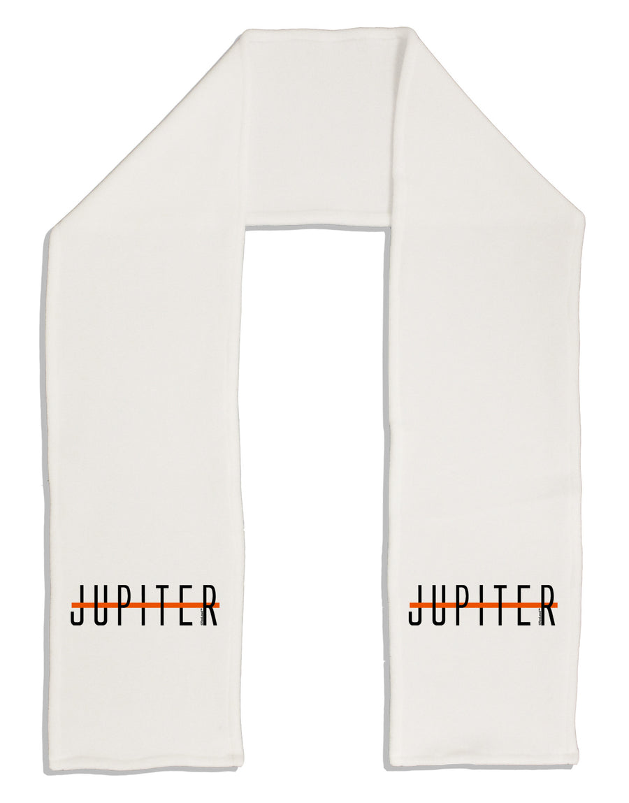 Planet Jupiter Text Only Adult Fleece 64&#x22; Scarf-TooLoud-White-One-Size-Adult-Davson Sales