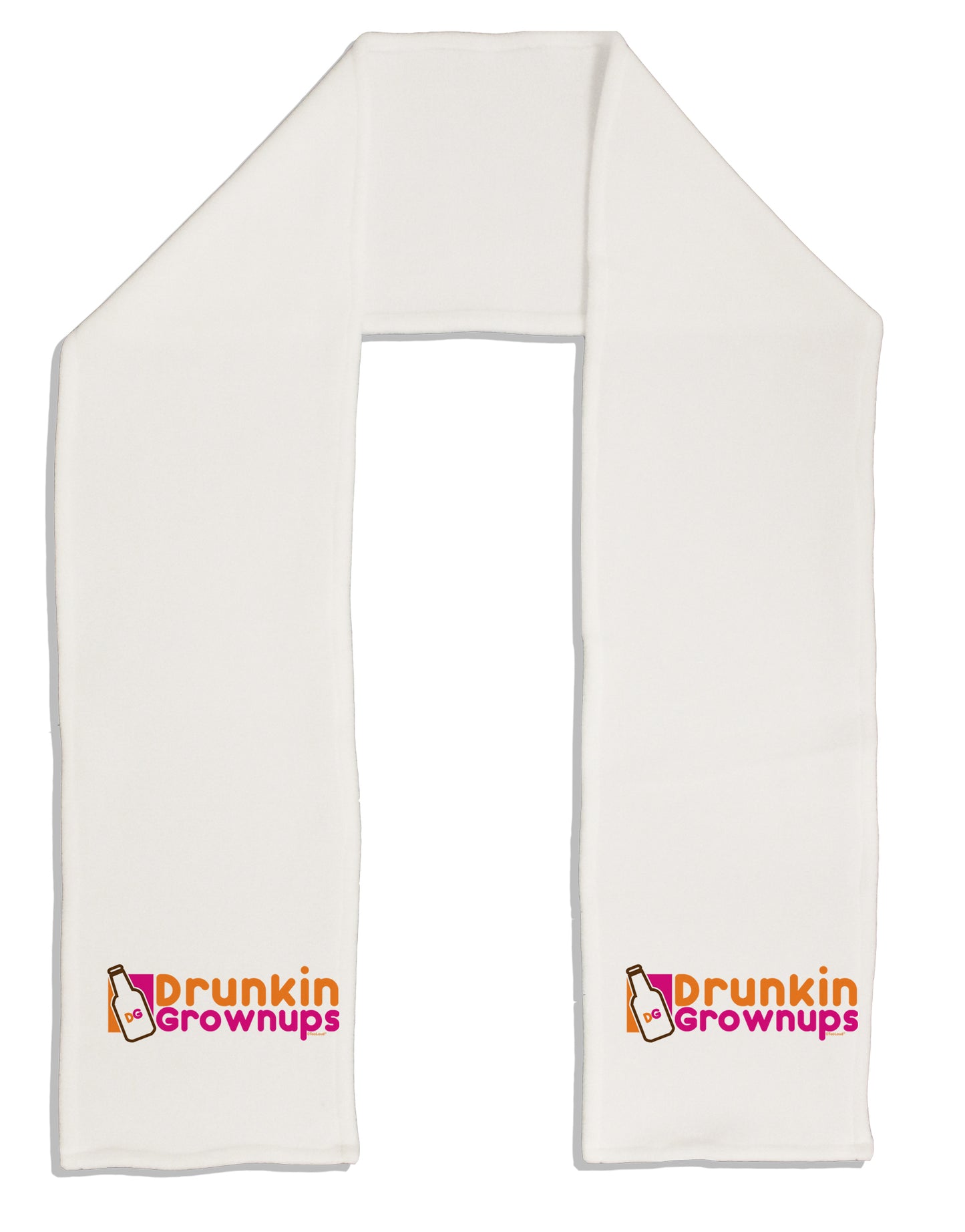 Drunken Grown ups Funny Drinking Adult Fleece 64&#x22; Scarf by TooLoud-TooLoud-White-One-Size-Adult-Davson Sales
