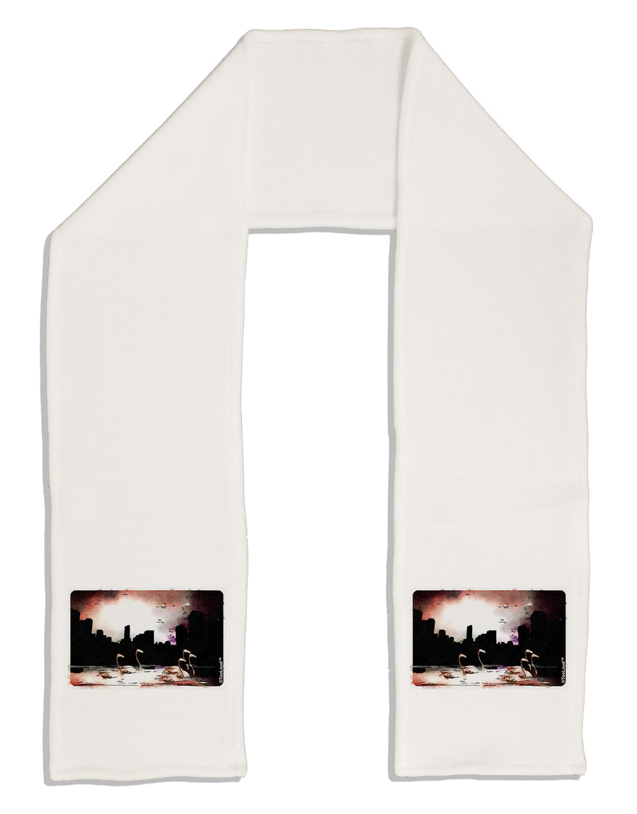 Nighttime Flamingos Adult Fleece 64&#x22; Scarf-TooLoud-White-One-Size-Adult-Davson Sales