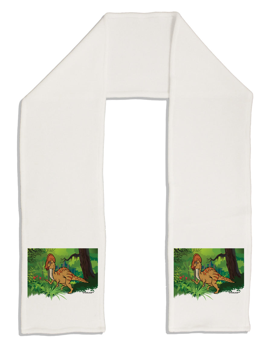 Parasaurolophus Walkeri - Without Name Adult Fleece 64" Scarf-TooLoud-White-One-Size-Adult-Davson Sales