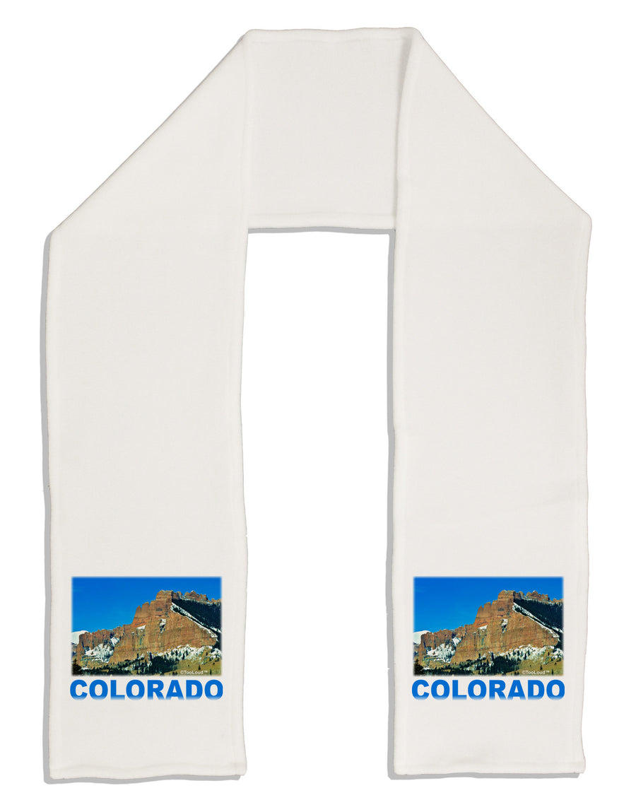 Colorado Snowy Mountains Text Adult Fleece 64&#x22; Scarf-TooLoud-White-One-Size-Adult-Davson Sales