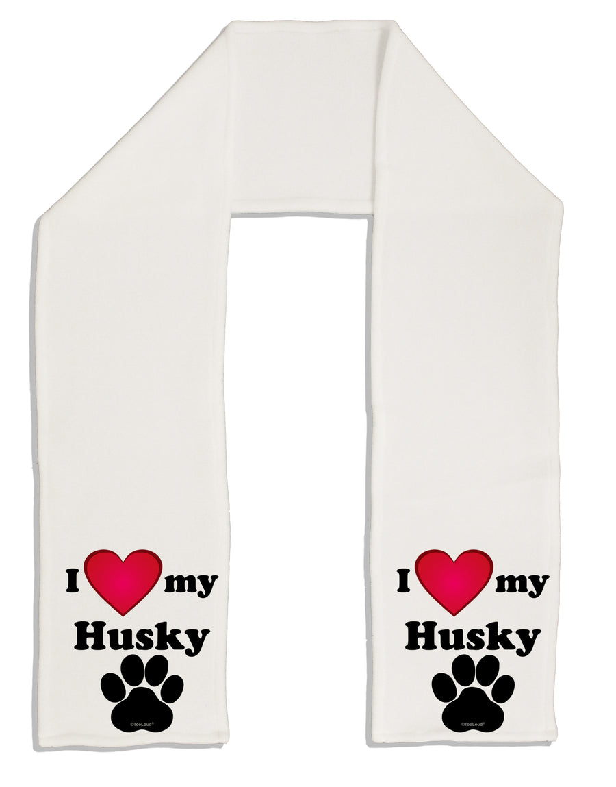 I Heart My Husky Adult Fleece 64&#x22; Scarf by TooLoud-TooLoud-White-One-Size-Adult-Davson Sales