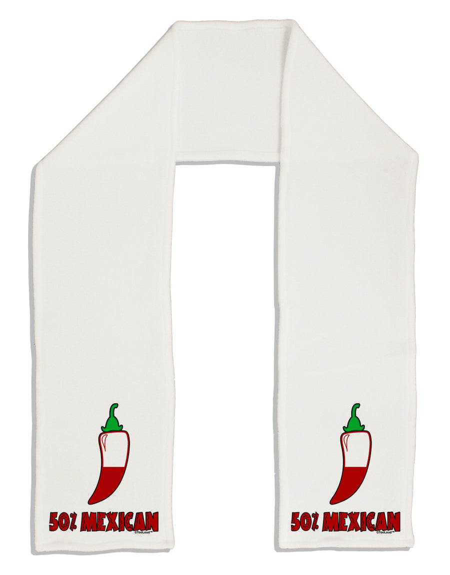 Fifty Percent Mexican Adult Fleece 64" Scarf-TooLoud-White-One-Size-Adult-Davson Sales