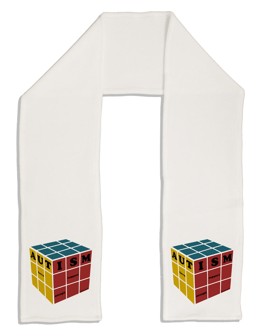 Autism Awareness - Cube Color Adult Fleece 64" Scarf-TooLoud-White-One-Size-Adult-Davson Sales