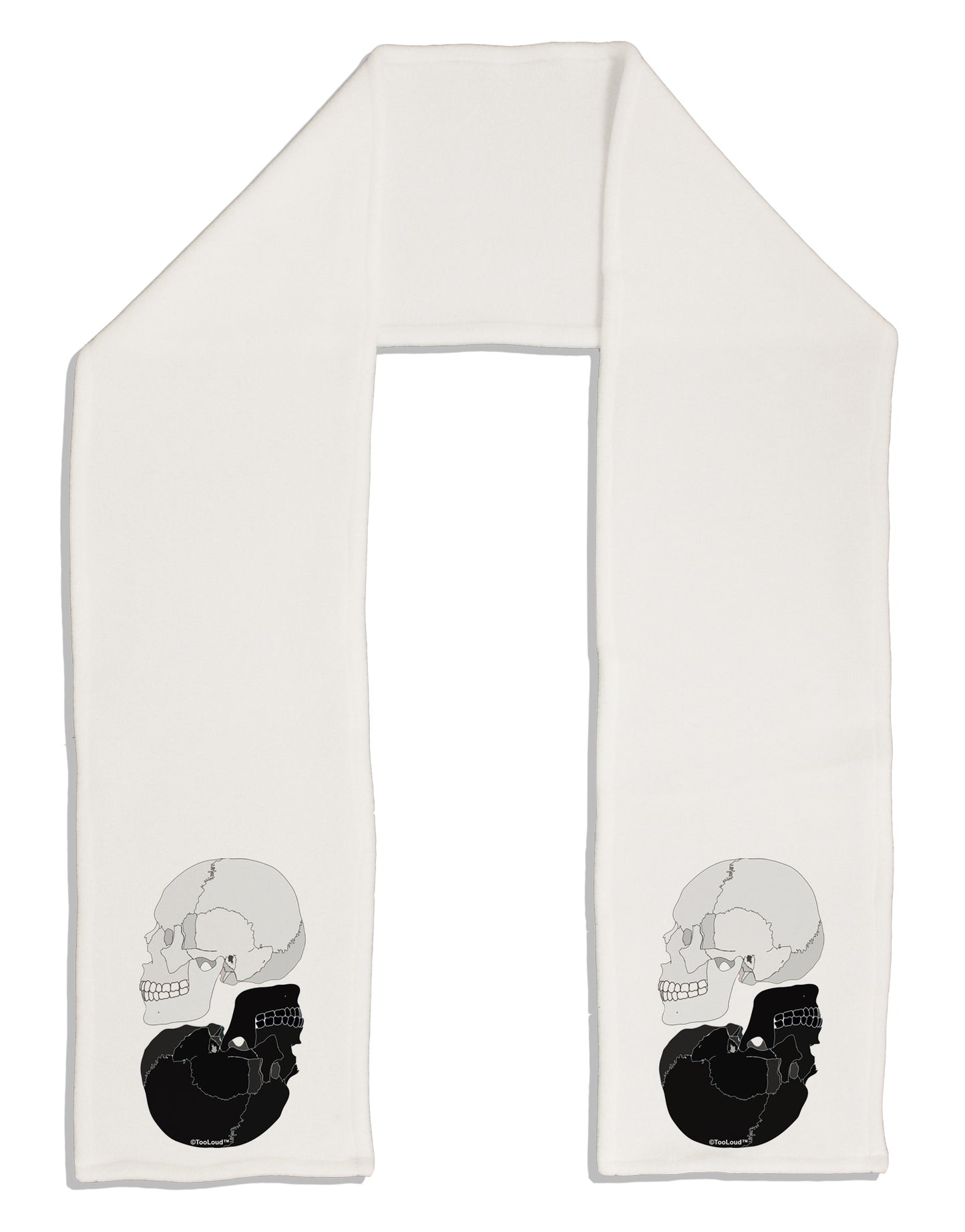 White And Black Inverted Skulls Adult Fleece 64&#x22; Scarf by TooLoud-TooLoud-White-One-Size-Adult-Davson Sales
