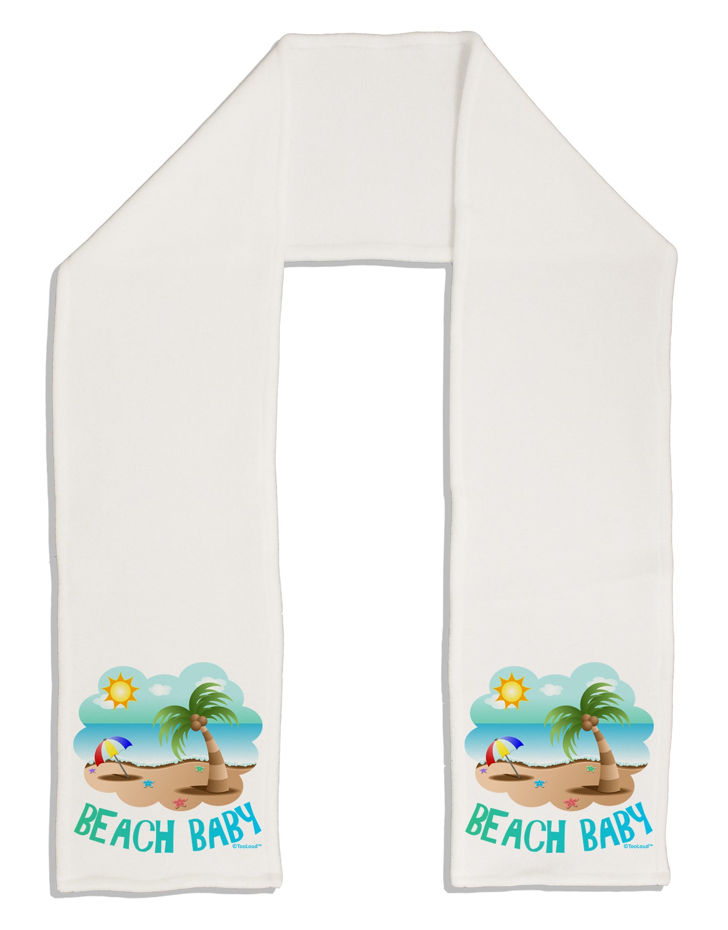 Fun Summer Beach Scene - Beach Baby Adult Fleece 64&#x22; Scarf by TooLoud-TooLoud-White-One-Size-Adult-Davson Sales