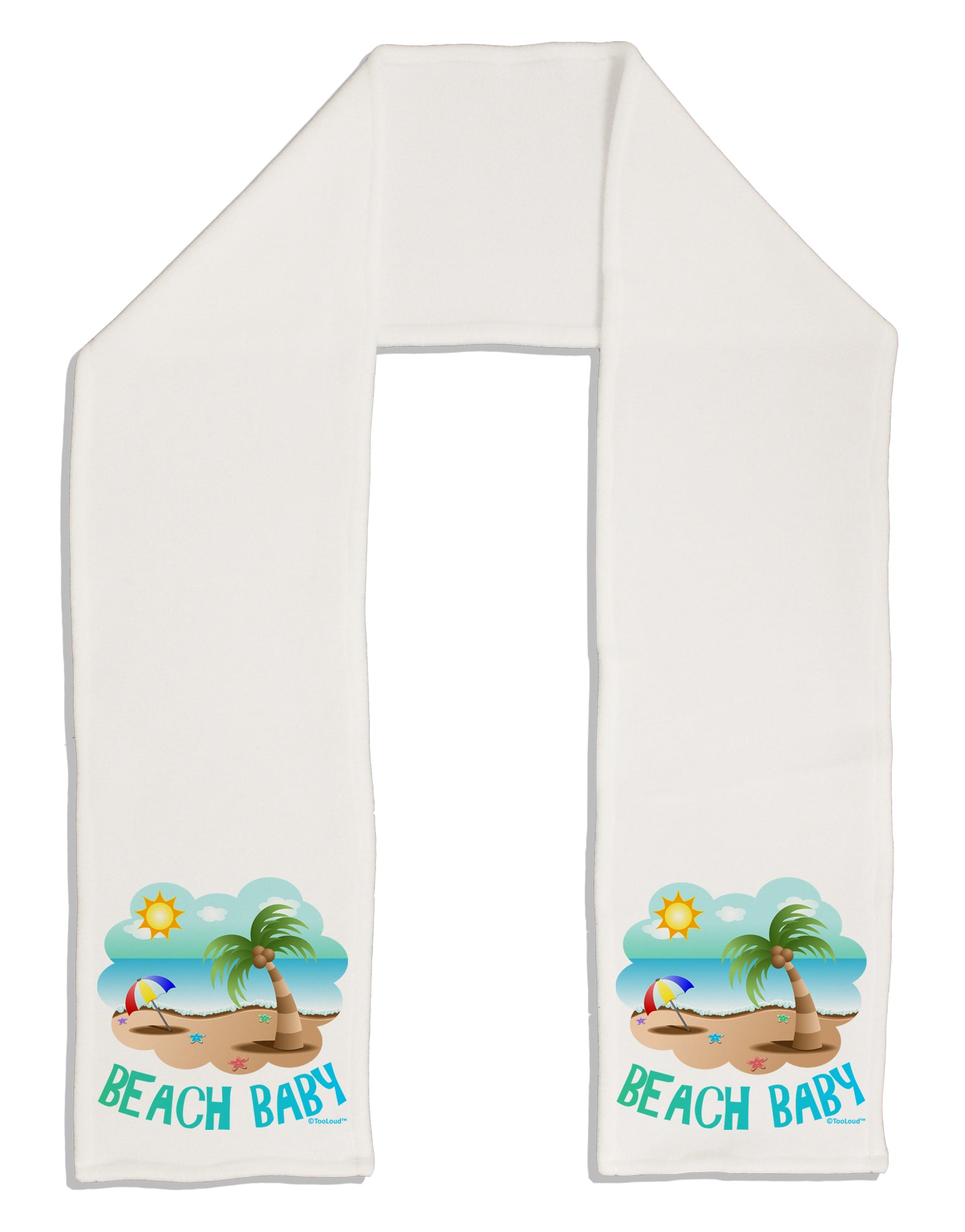 Fun Summer Beach Scene - Beach Baby Adult Fleece 64&#x22; Scarf by TooLoud-TooLoud-White-One-Size-Adult-Davson Sales