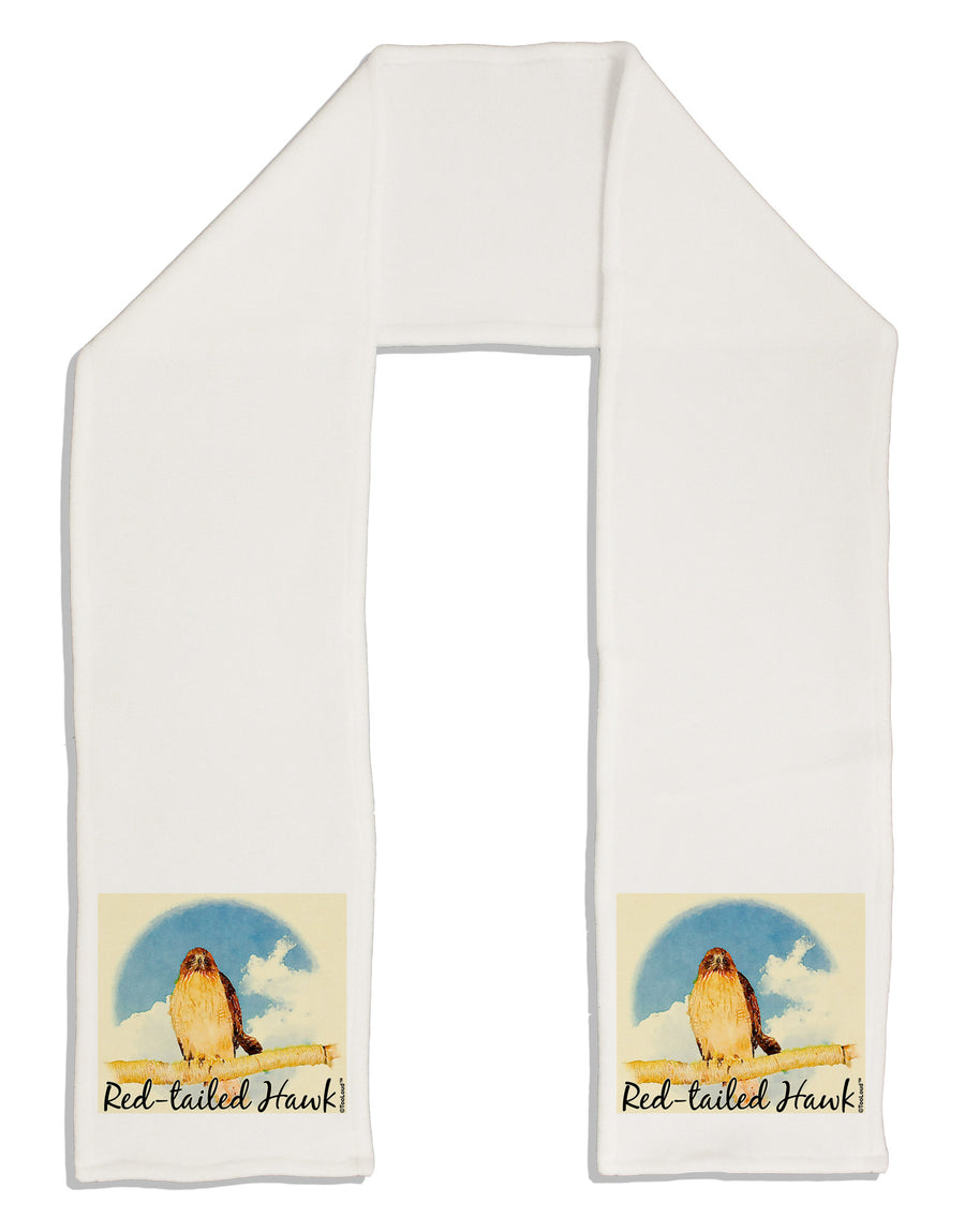 Red-tailed Hawk Text Adult Fleece 64&#x22; Scarf-TooLoud-White-One-Size-Adult-Davson Sales