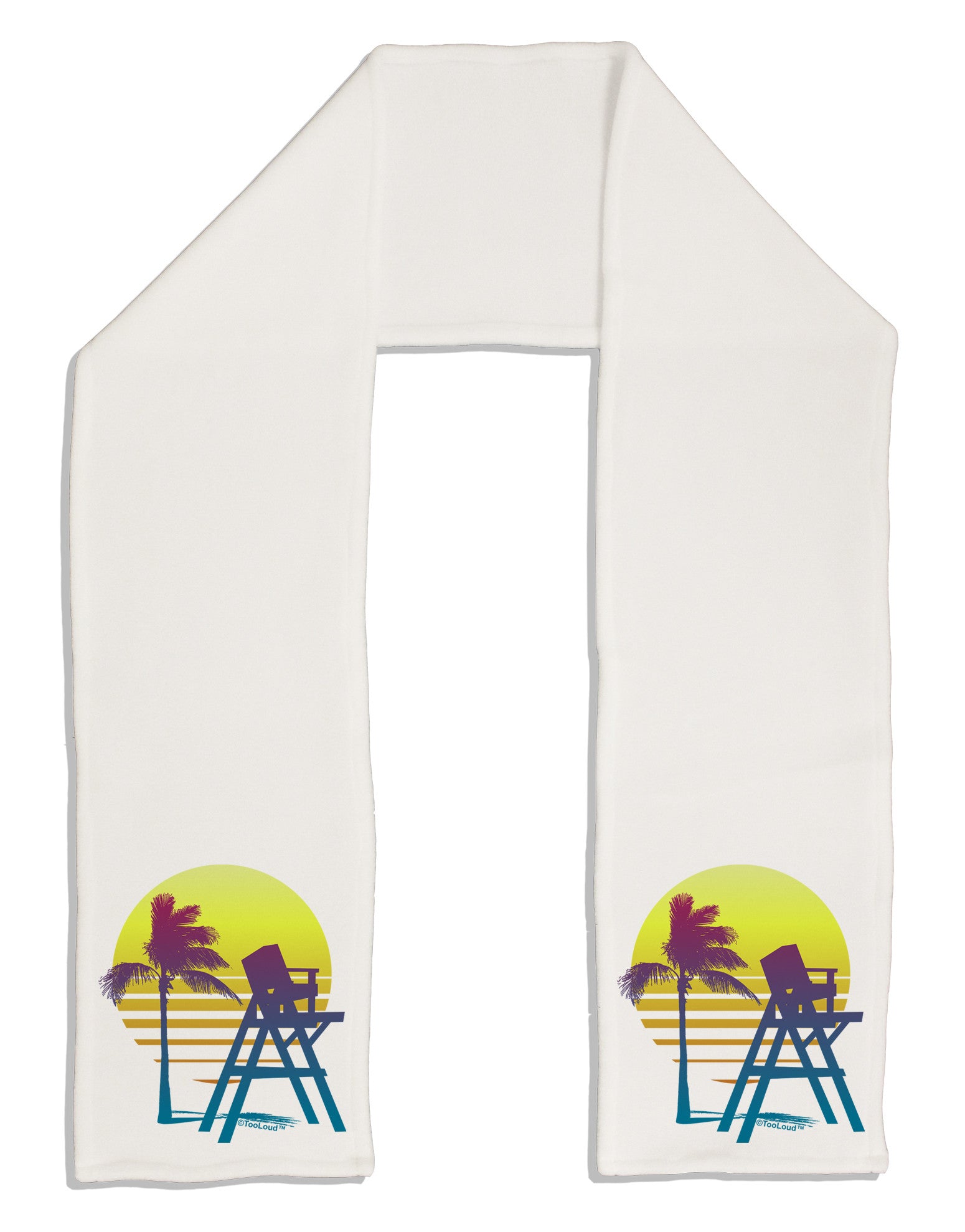 LA Beach Silhouette Letters Adult Fleece 64&#x22; Scarf-TooLoud-White-One-Size-Adult-Davson Sales