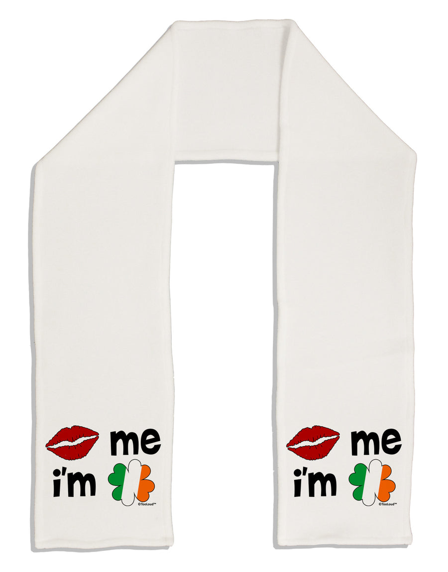 Kiss and Irish Flag Shamrock - Kiss Me I'm Irish Adult Fleece 64&#x22; Scarf by TooLoud-TooLoud-White-One-Size-Adult-Davson Sales