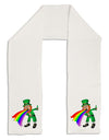 Puking Rainbow Leprechaun Adult Fleece 64&#x22; Scarf-TooLoud-White-One-Size-Adult-Davson Sales