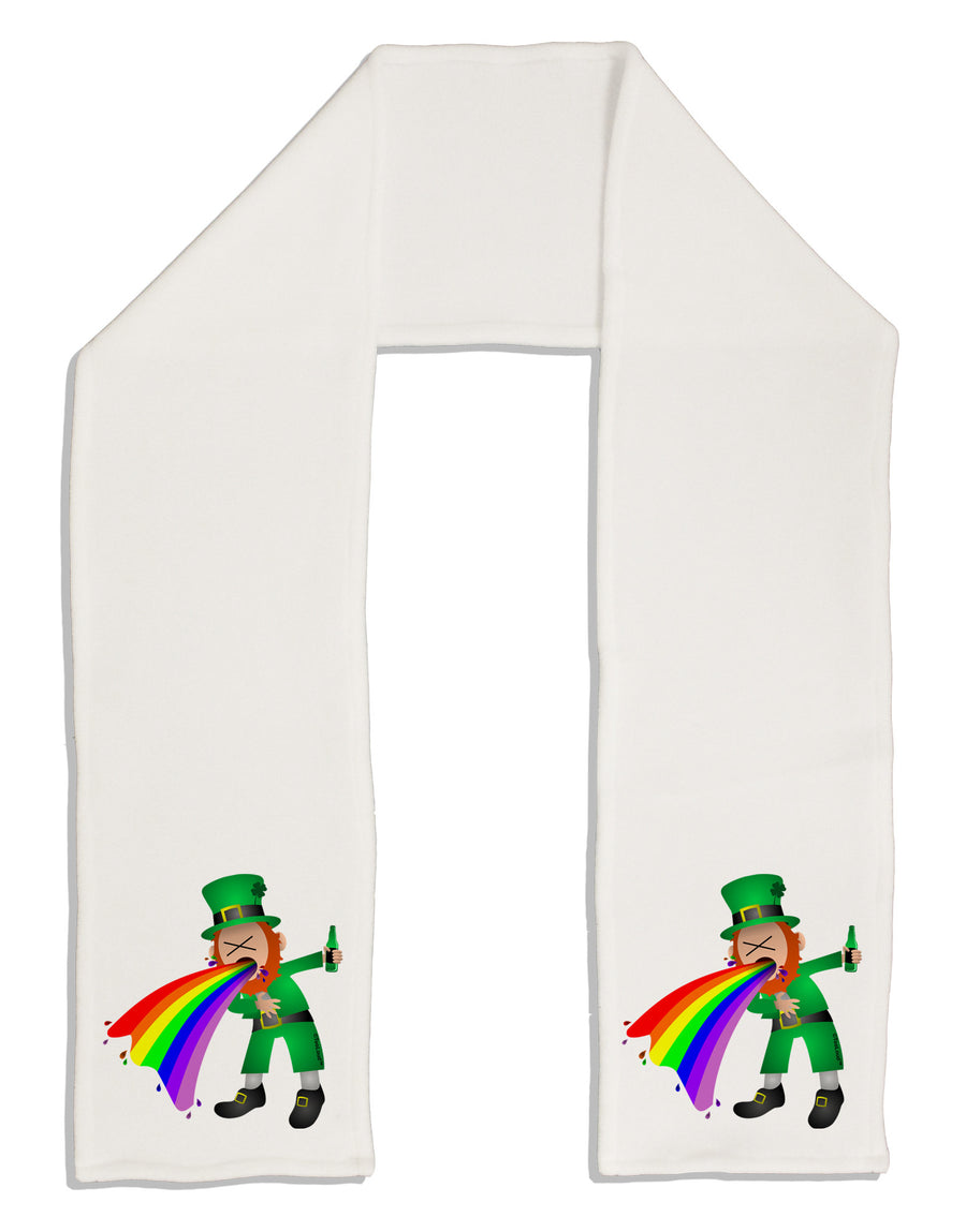 Puking Rainbow Leprechaun Adult Fleece 64&#x22; Scarf-TooLoud-White-One-Size-Adult-Davson Sales