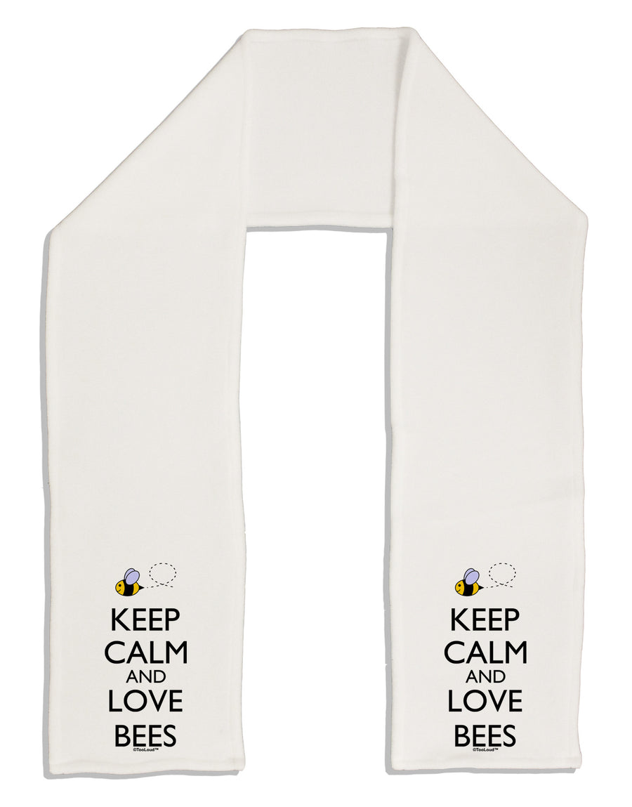 Keep Calm and Love Bees Color Adult Fleece 64&#x22; Scarf-TooLoud-White-One-Size-Adult-Davson Sales