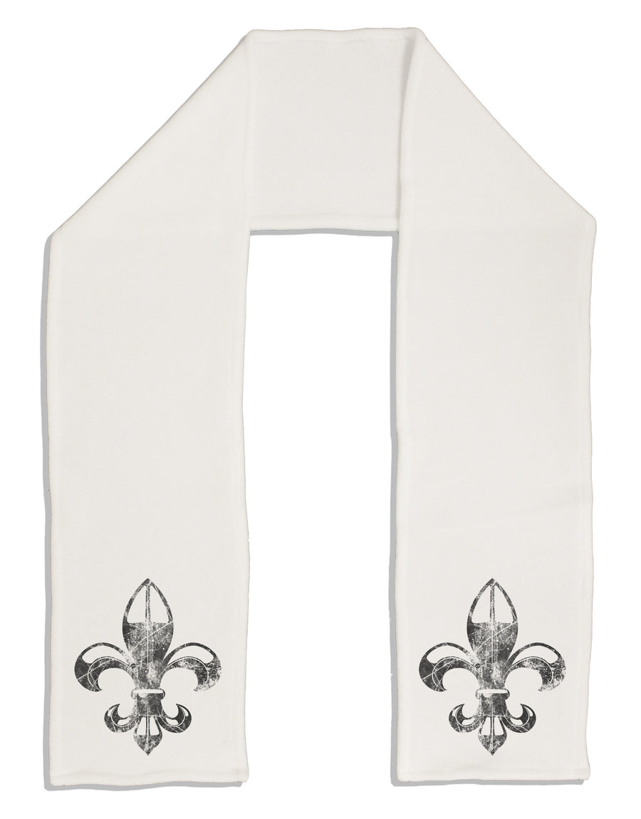 Distressed Fleur de Lis Adult Fleece 64&#x22; Scarf-TooLoud-White-One-Size-Adult-Davson Sales