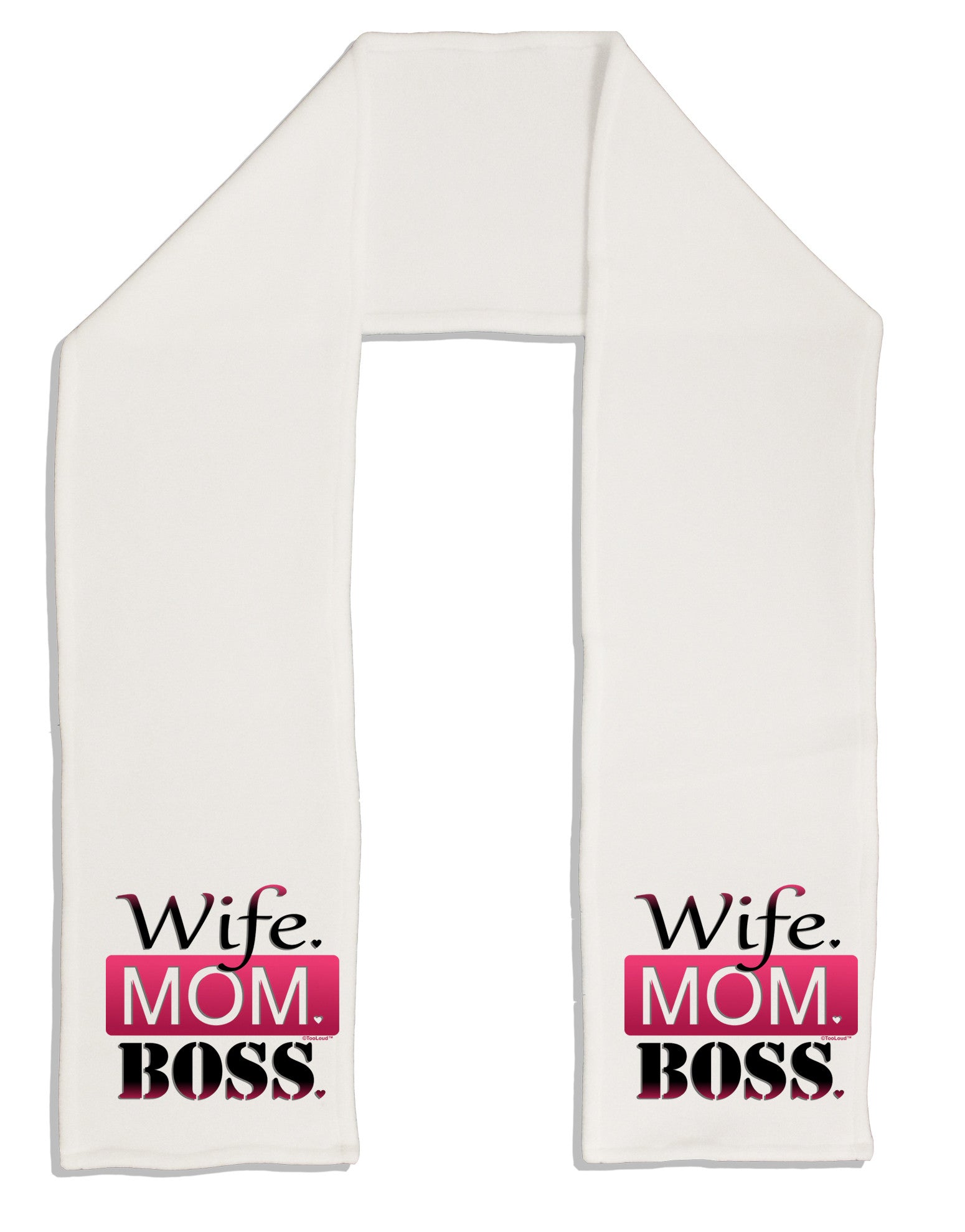 TooLoud Wife Mom Boss Adult Fleece 64&#x22; Scarf-TooLoud-White-One-Size-Adult-Davson Sales
