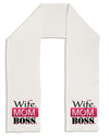 TooLoud Wife Mom Boss Adult Fleece 64&#x22; Scarf-TooLoud-White-One-Size-Adult-Davson Sales