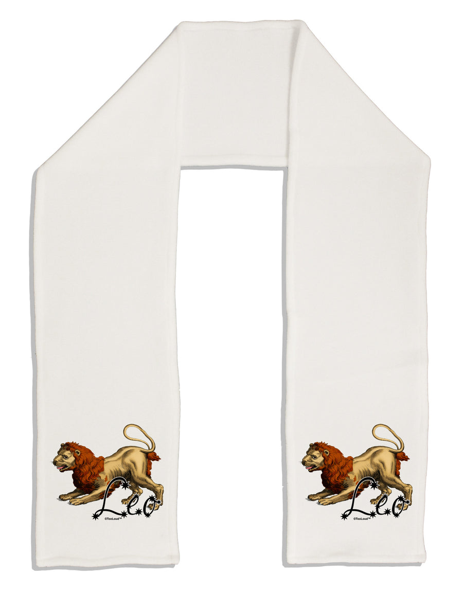 Leo Color Illustration Adult Fleece 64&#x22; Scarf-TooLoud-White-One-Size-Adult-Davson Sales